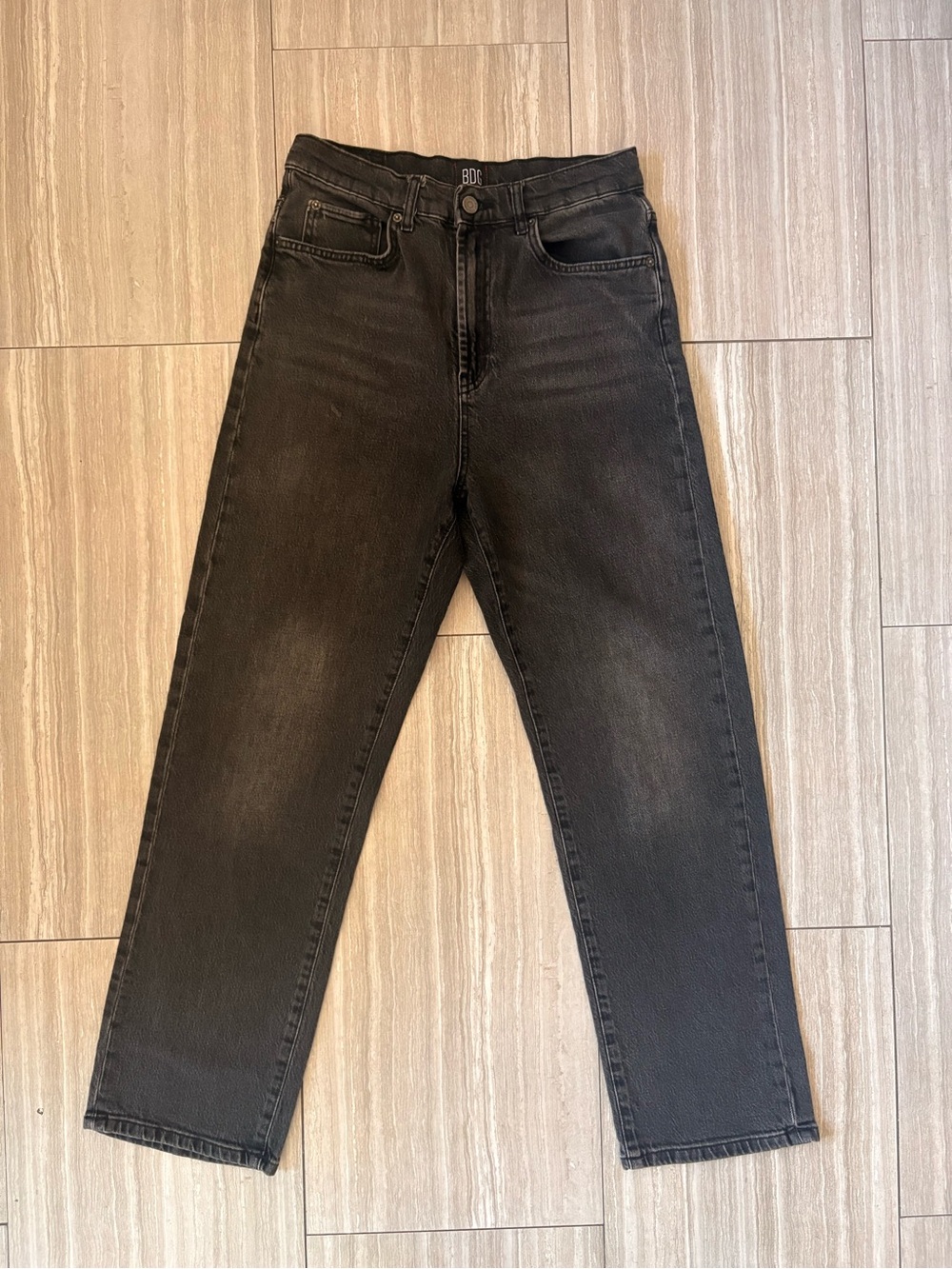 BDG Washed Black Straight Leg Jeans